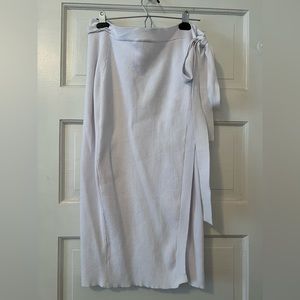 Wrap midi skirt, ribbed cotton. Size M.